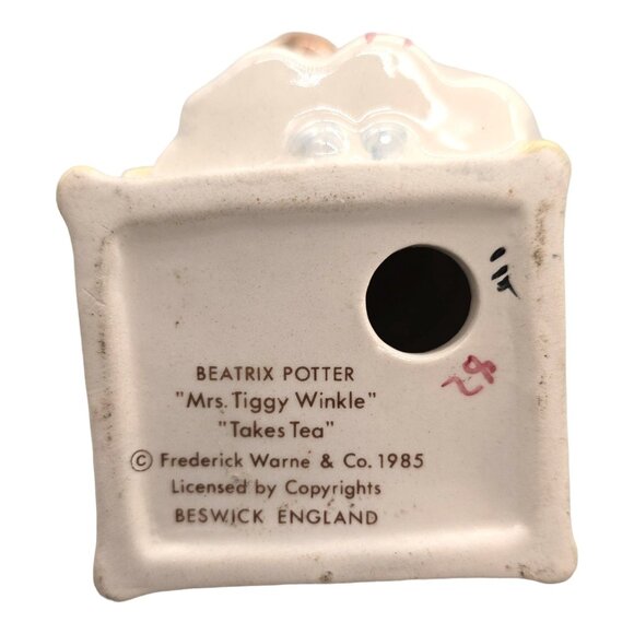 Beatrix Potter's Mrs. Tiggy Winkle Takes Tea Hedgehog Figurine 1985 F. Warne - Picture 8 of 8